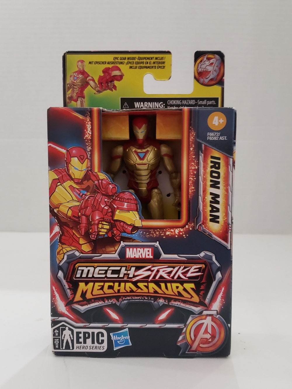 Marvel Mech Strike Mechasaurs Iron Man 4" Action Figure Hasbro Epic Hero NIB